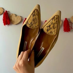 Manolo Blahnik Snakeskin Flats